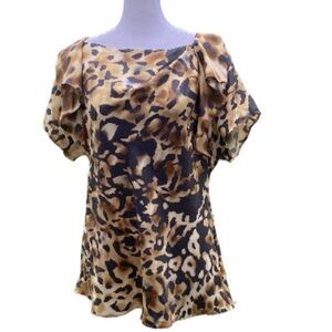 Escada Leopard Print Blouse - Brown and Black